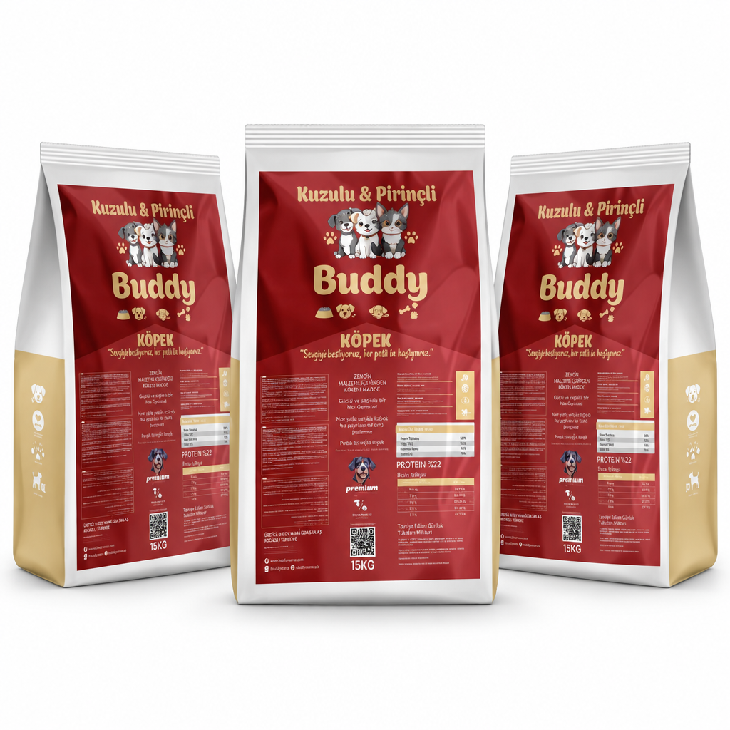 Buddy Premium Kuzu Etli Büyük Irk Köpek Maması 3'lü Paket