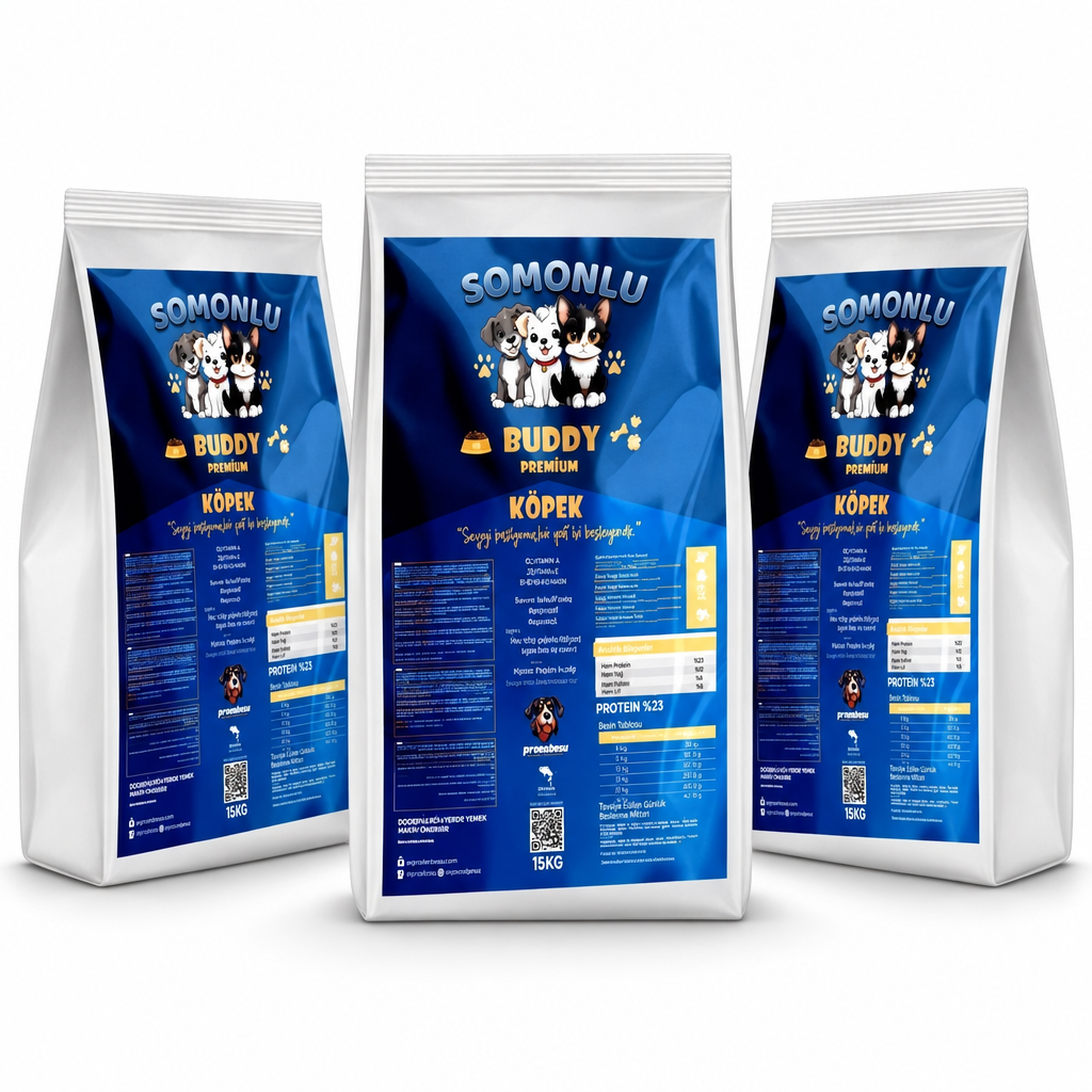 Buddy Premium Somonlu Büyük Irk Köpek Maması 3'lü Paket